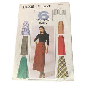 Butterick B4235 Womens Six Sew Easy Skirt Pattern Sizes 14 16 18 uncut